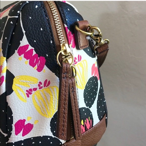 New Fossil Multicolor Tote Satchel Crossbody Bag - Picture 7 of 10
